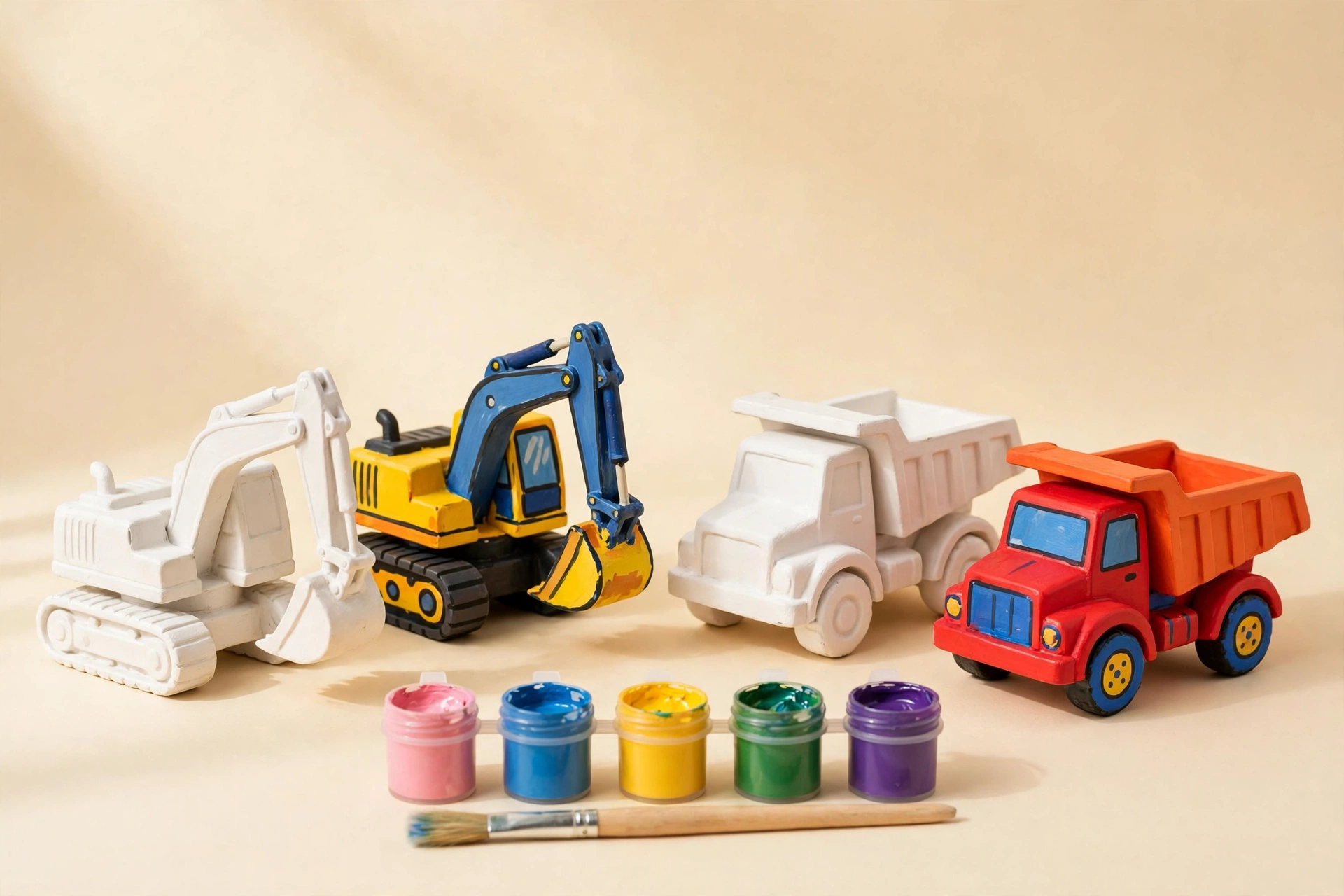 Construction Crew Duo — paint-your-own kit, handmade in Surrey, BC Construction Crew Duo — Jojopo, handmade in Surrey, BC