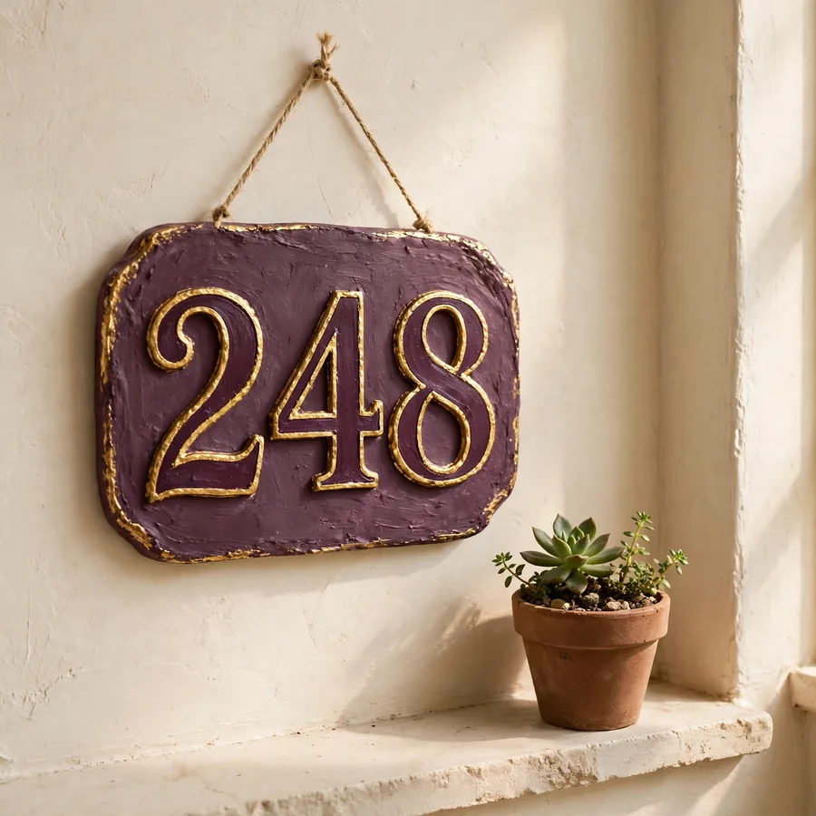My Home Number Plaque — Hand-Painted — Jojopo, handmade in Surrey, BC